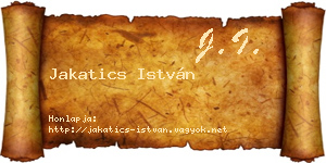 Jakatics István névjegykártya