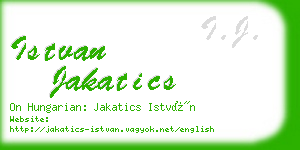 istvan jakatics business card